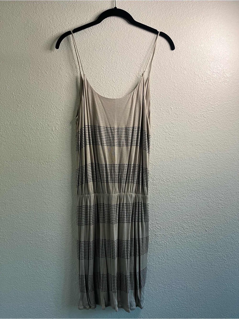 Sheri Bodell Taupe MiniDress with Black Metal Rhinestones